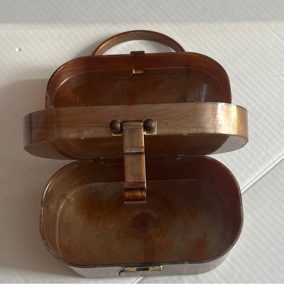 Vintage Brown metallic Cosmetic Case - Picture 4 of 7